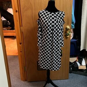 Tahari knit Peep Shoulder Dress (10)